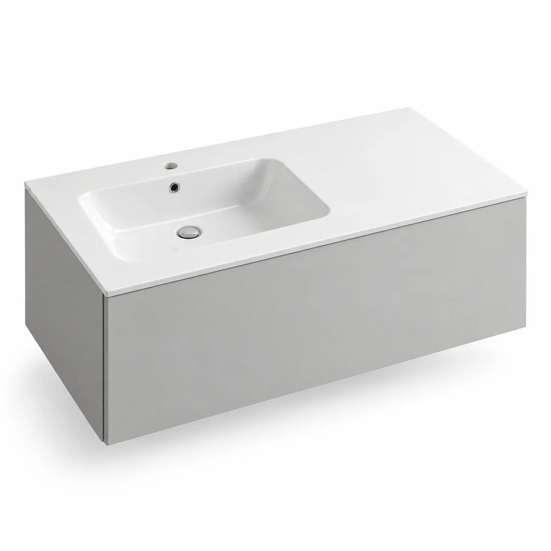 Lavabo consolle in Mineralguss – Arbi Sugar 106 SX – Bianco lucido
