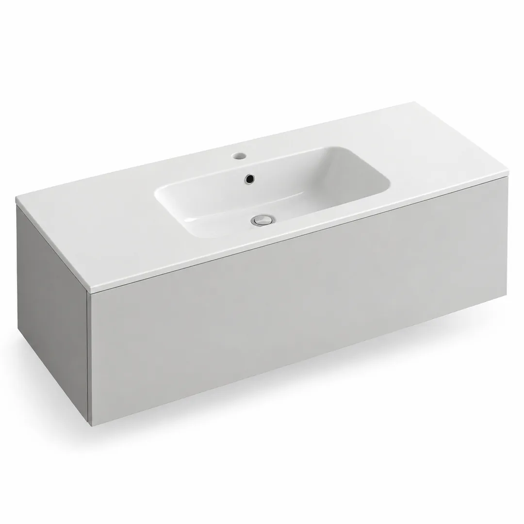 Lavabo consolle in Mineralguss – Arbi Sugar 121 – Bianco lucido