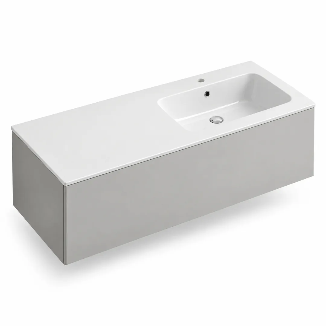 Lavabo consolle in Mineralguss – Arbi Sugar L 121 DX – Bianco lucido