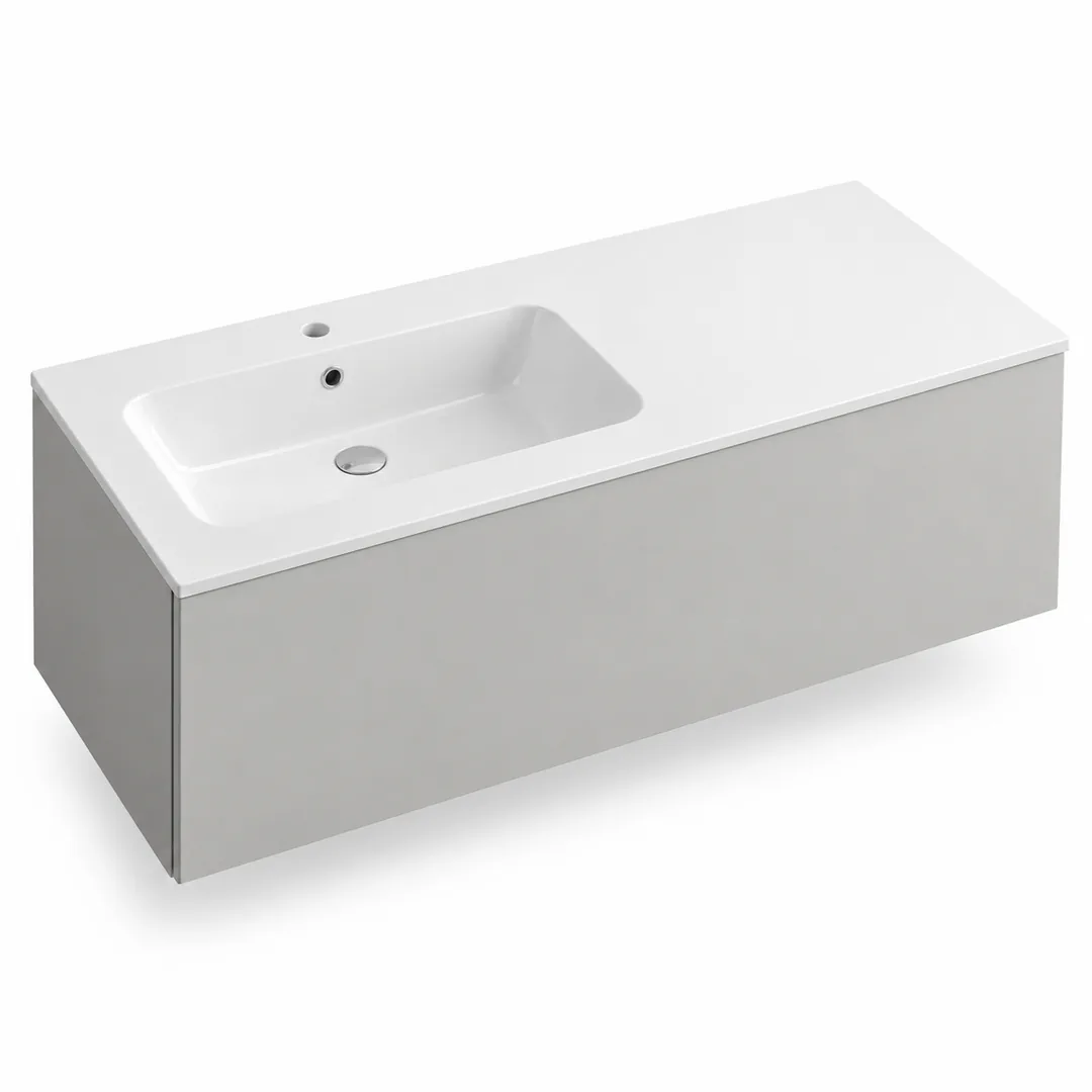 Lavabo consolle in Mineralguss – Arbi Sugar L 121 SX – Bianco lucido