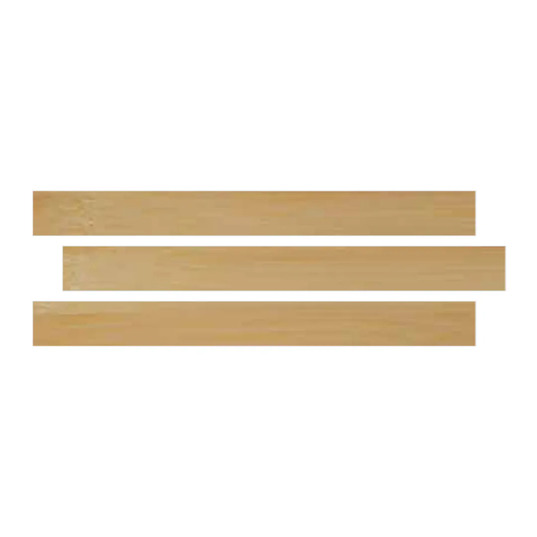 Pavimento in bambù massello Naturale Orizzontale 96 × 9,6 cm – Gaia Bamboo, superficie liscia, vernice UV neutra, spessore 15 mm