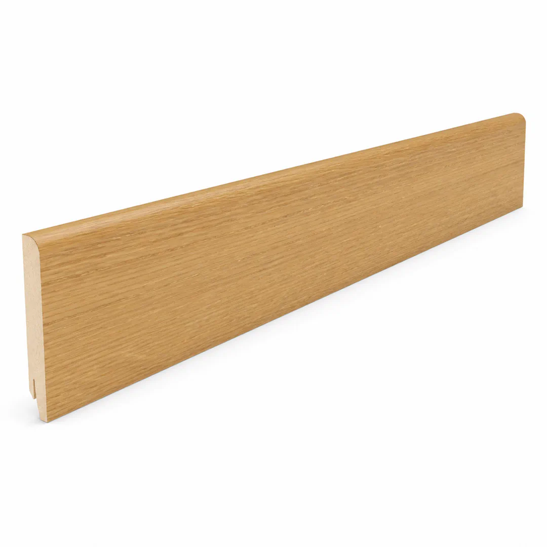 Battiscopa Becco civetta Rovere impiallacciato Verniciato naturale 10 x 80 x 2400 mm - Gaia