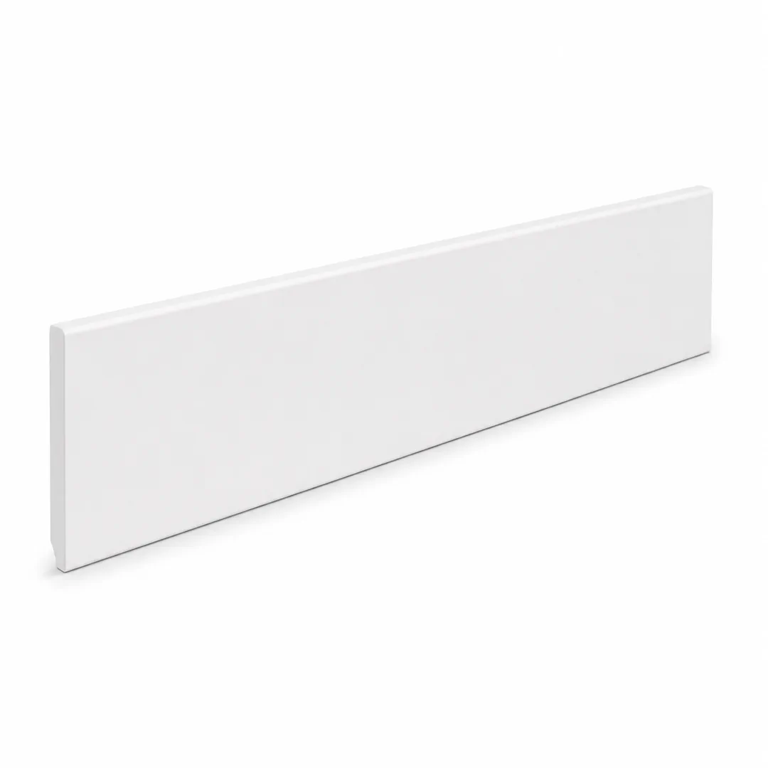 Battiscopa Testa quadra Legno impiallacciato Laccato bianco 13 x 50 x 2400 mm - Gaia