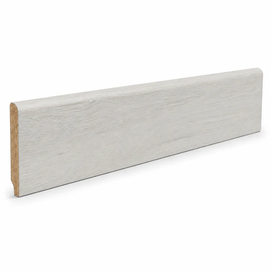Battiscopa Rovere impiallacciato ARISA, ATENA, WHITE 13 x 80 x 2400 mm - Gaia