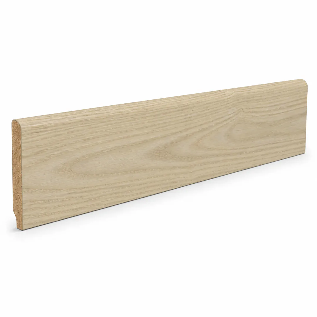 Battiscopa Rovere impiallacciato LIGHT WHITE, SAVJA 13 x 80 x 2400 mm - Gaia