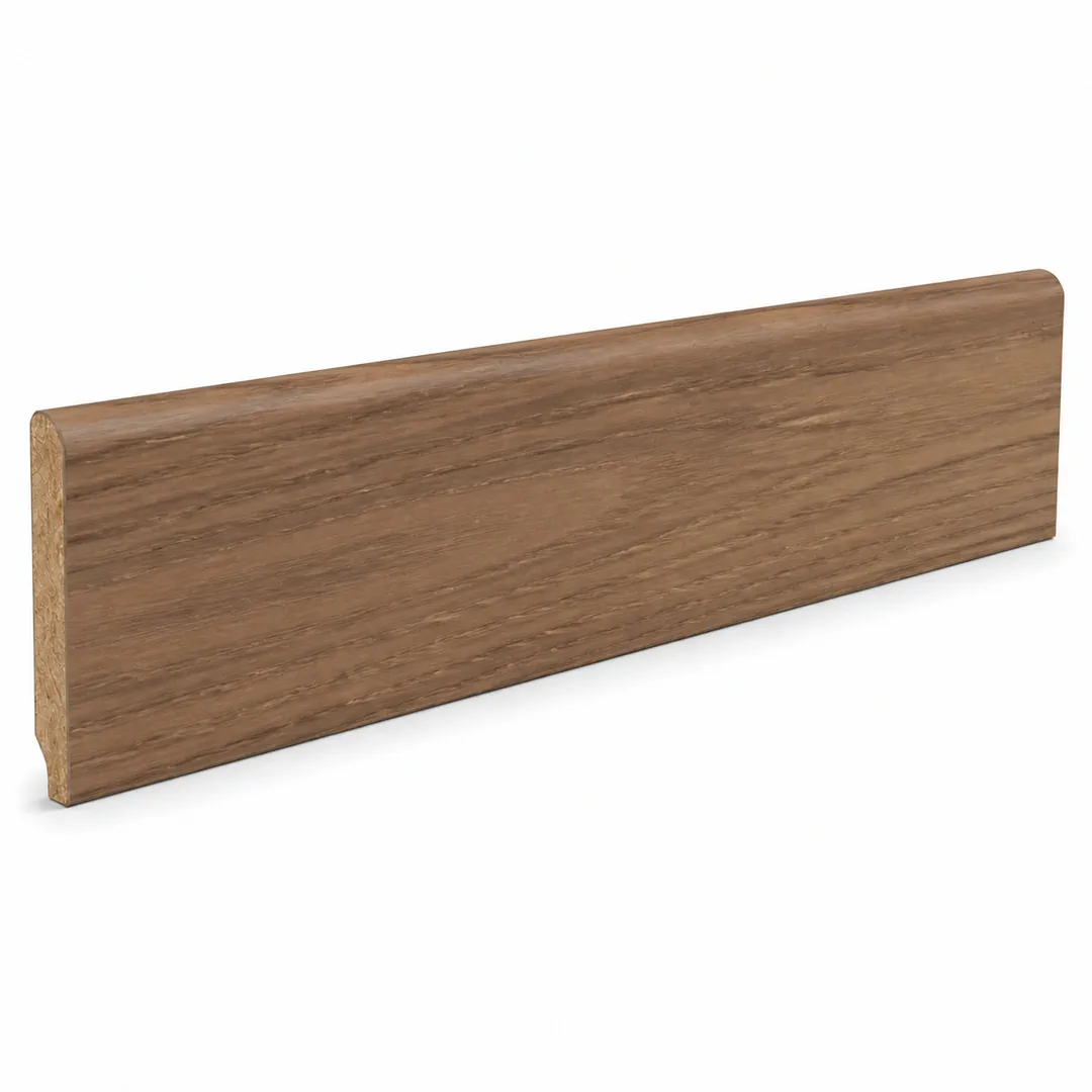 Battiscopa Becco civetta Noce americano impiallacciato Finitura in abbinamento 13 x 80 x 2400 mm - Gaia