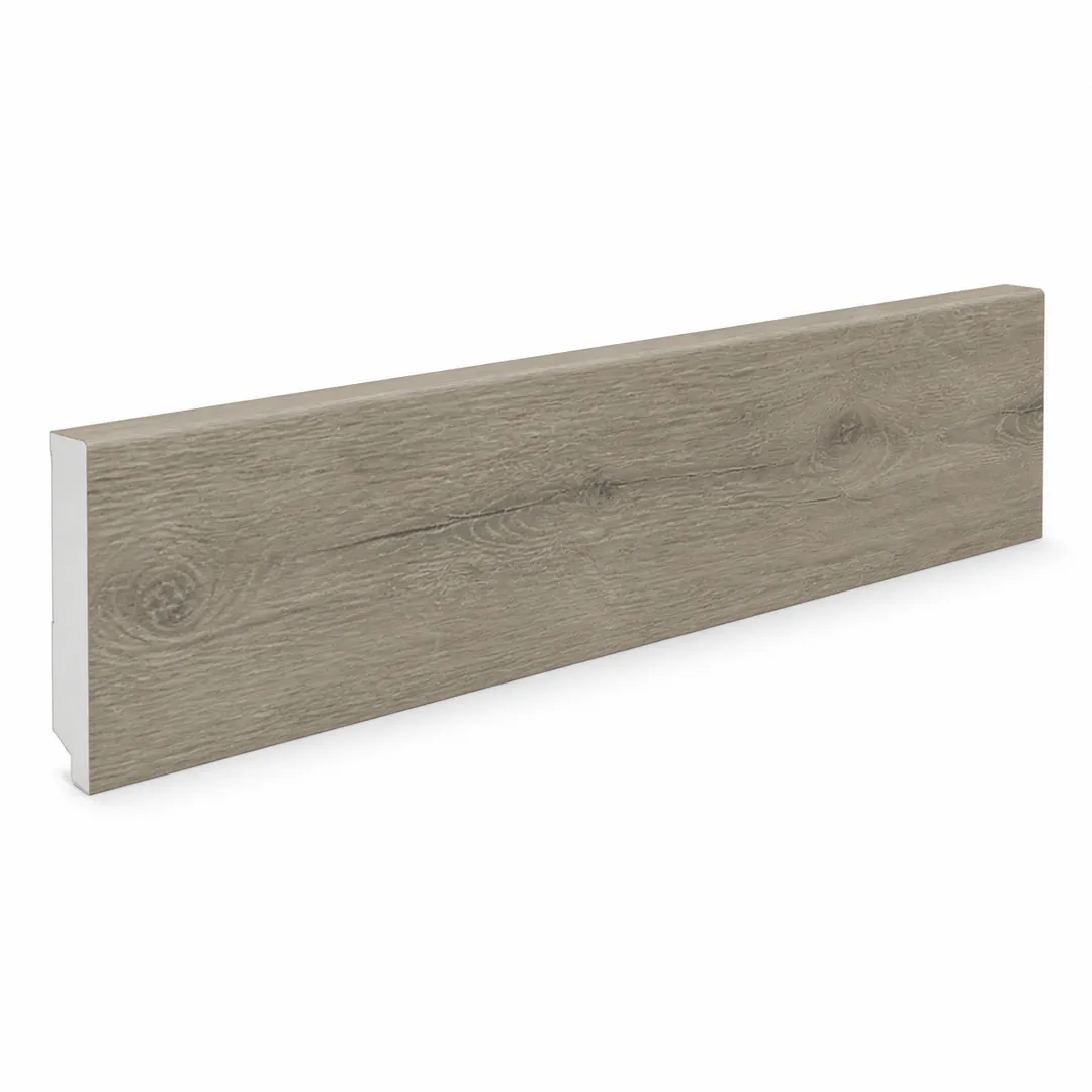 Battiscopa in PVC grigio tortora effetto legno per pavimento BGPSV850 - 12 x 70 x 2400 mm - SmartFloors