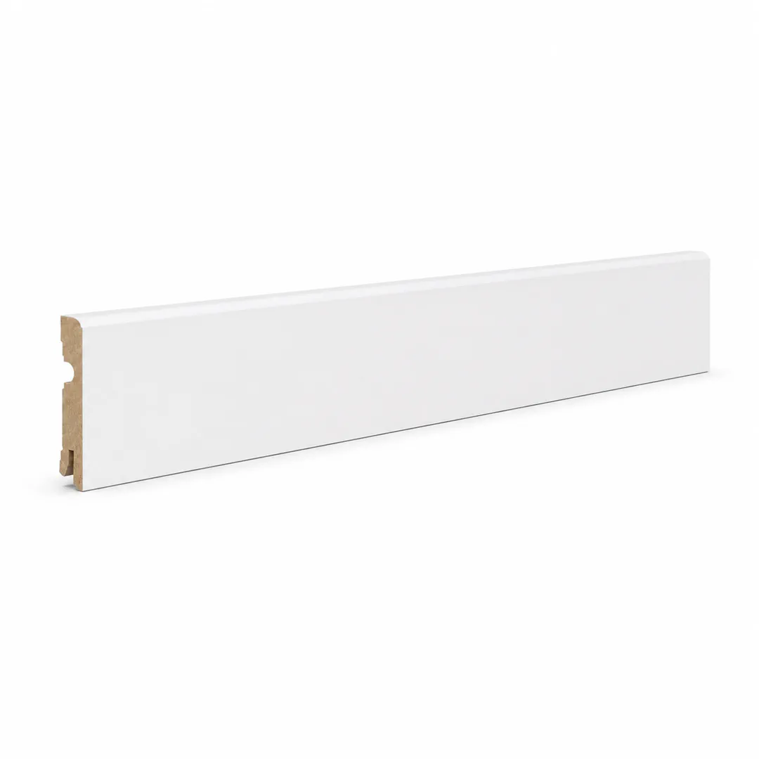 Battiscopa MDF Bianco tinta unita 14 x 80 x 2400 mm - Rubia