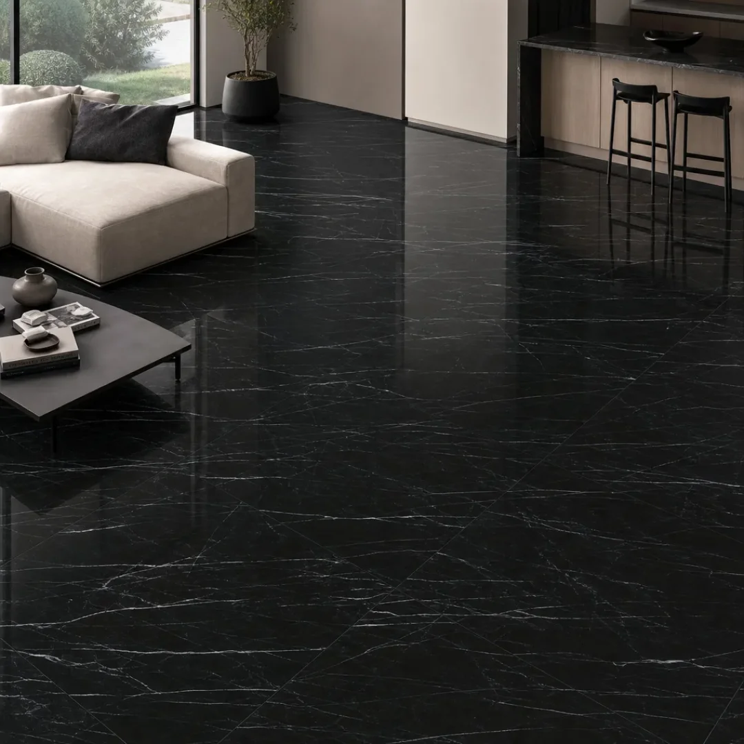 Marquina Black Black 120X120 Lucido - Interno