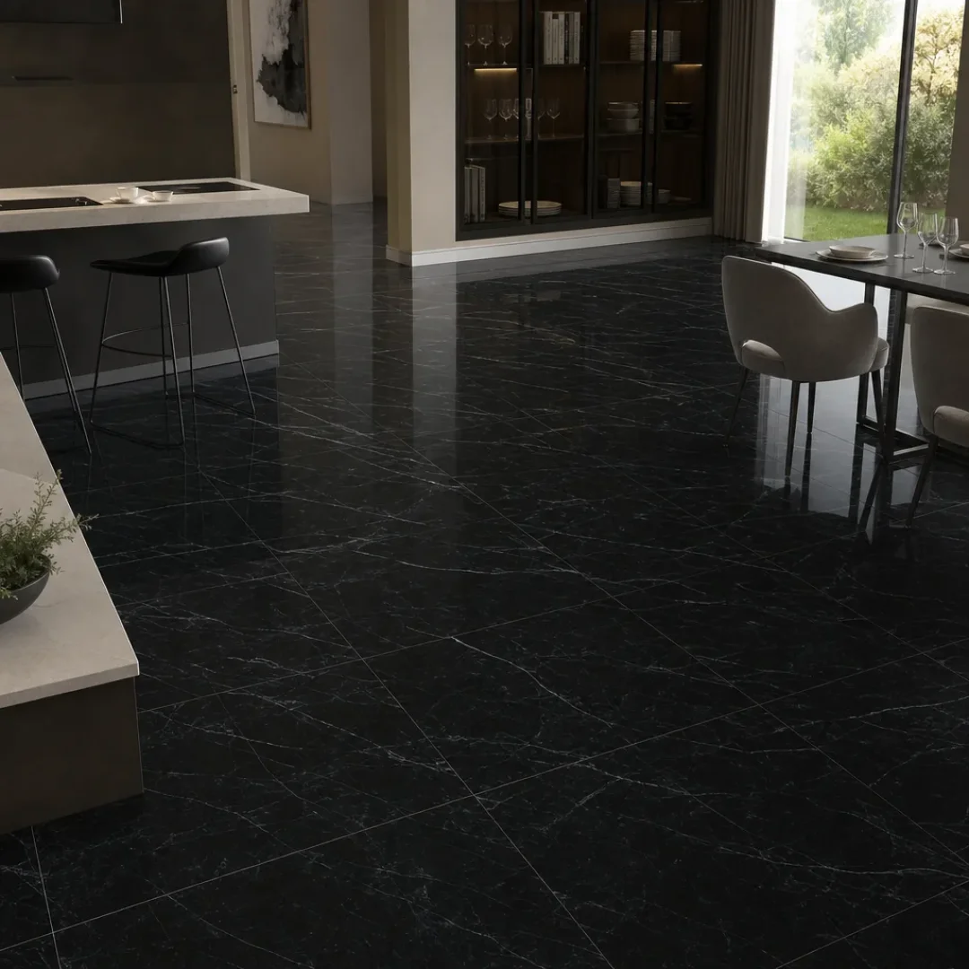 Marquina Black Black 60X60 Lucido - Interno