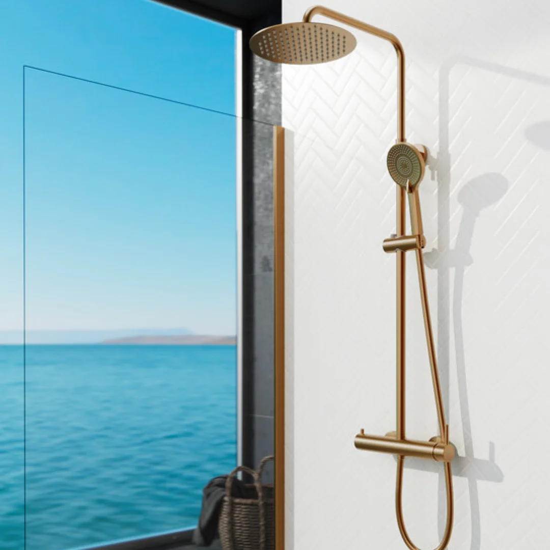 GME Colonna Doccia Inverter R Rame PVD con soffione e doccetta