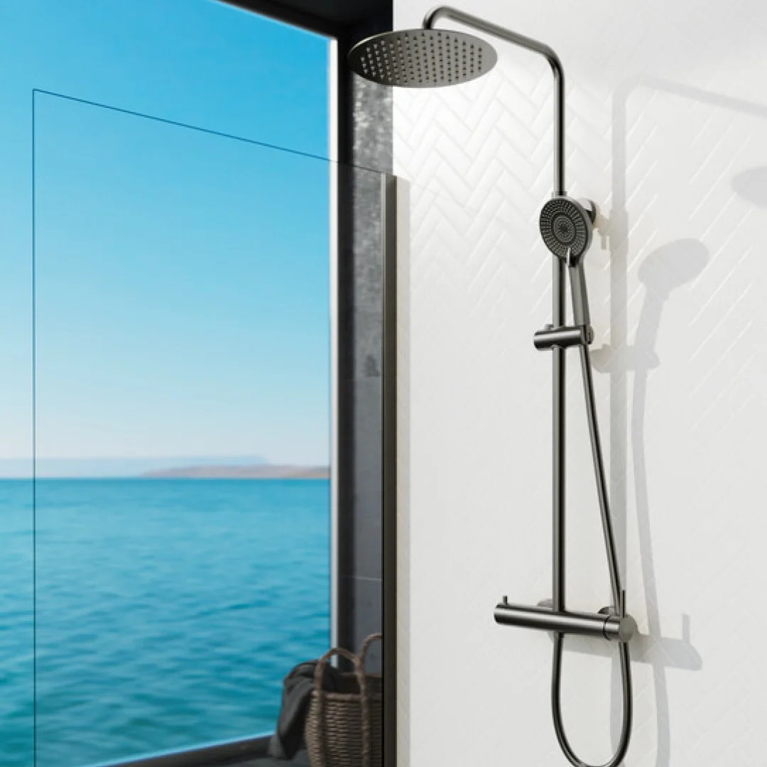 GME Colonna Doccia Inverter R Titanio PVD con soffione e doccetta
