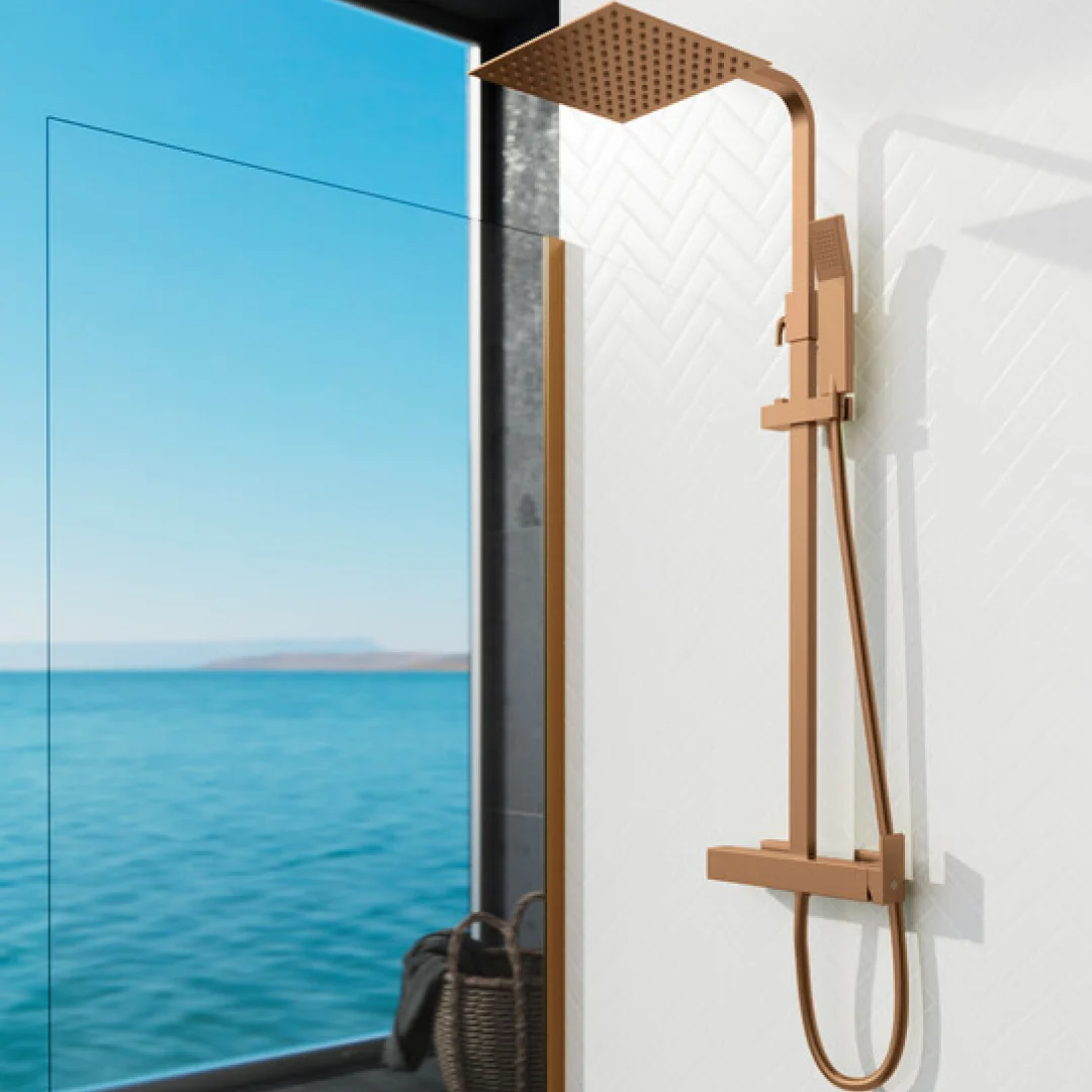 GME Colonna Doccia Inverter C Rame PVD con soffione e doccetta