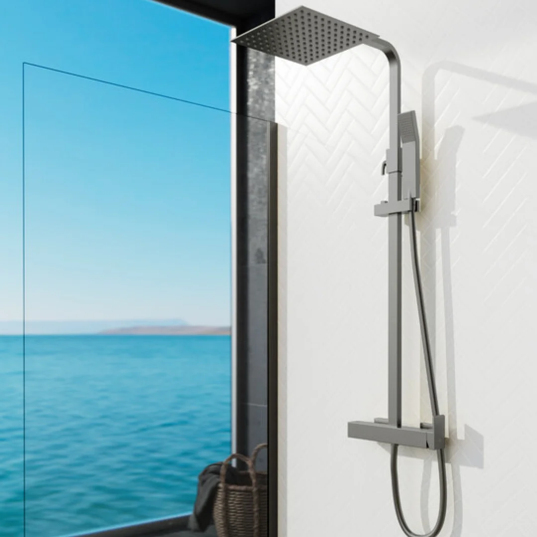 GME Colonna Doccia Inverter C Titanio PVD con soffione e doccetta
