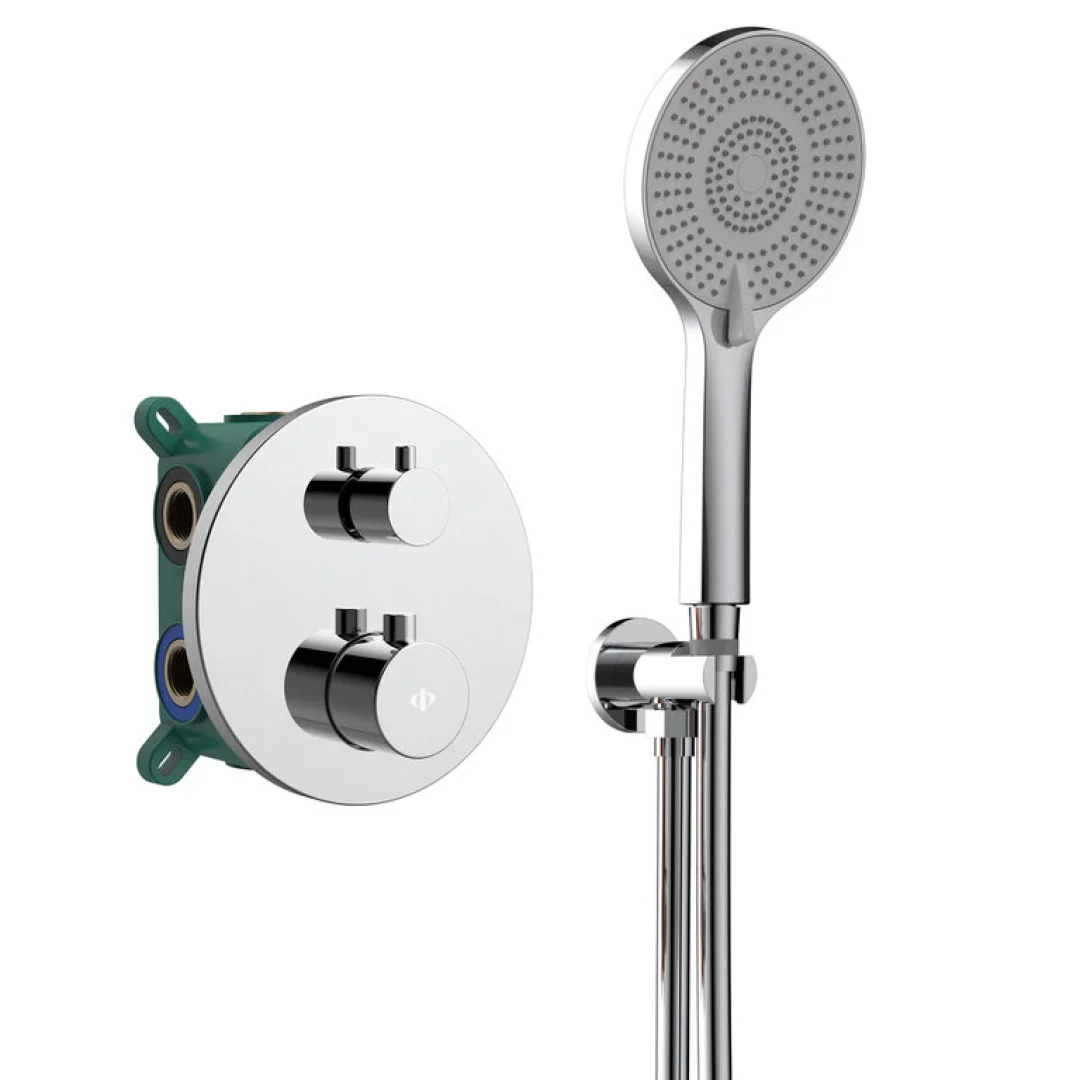 Miscelatore doccia da incasso termostatico Round Cromo