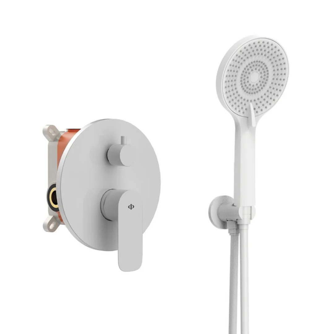 Miscelatore doccia da incasso termostatico Round Bianco
