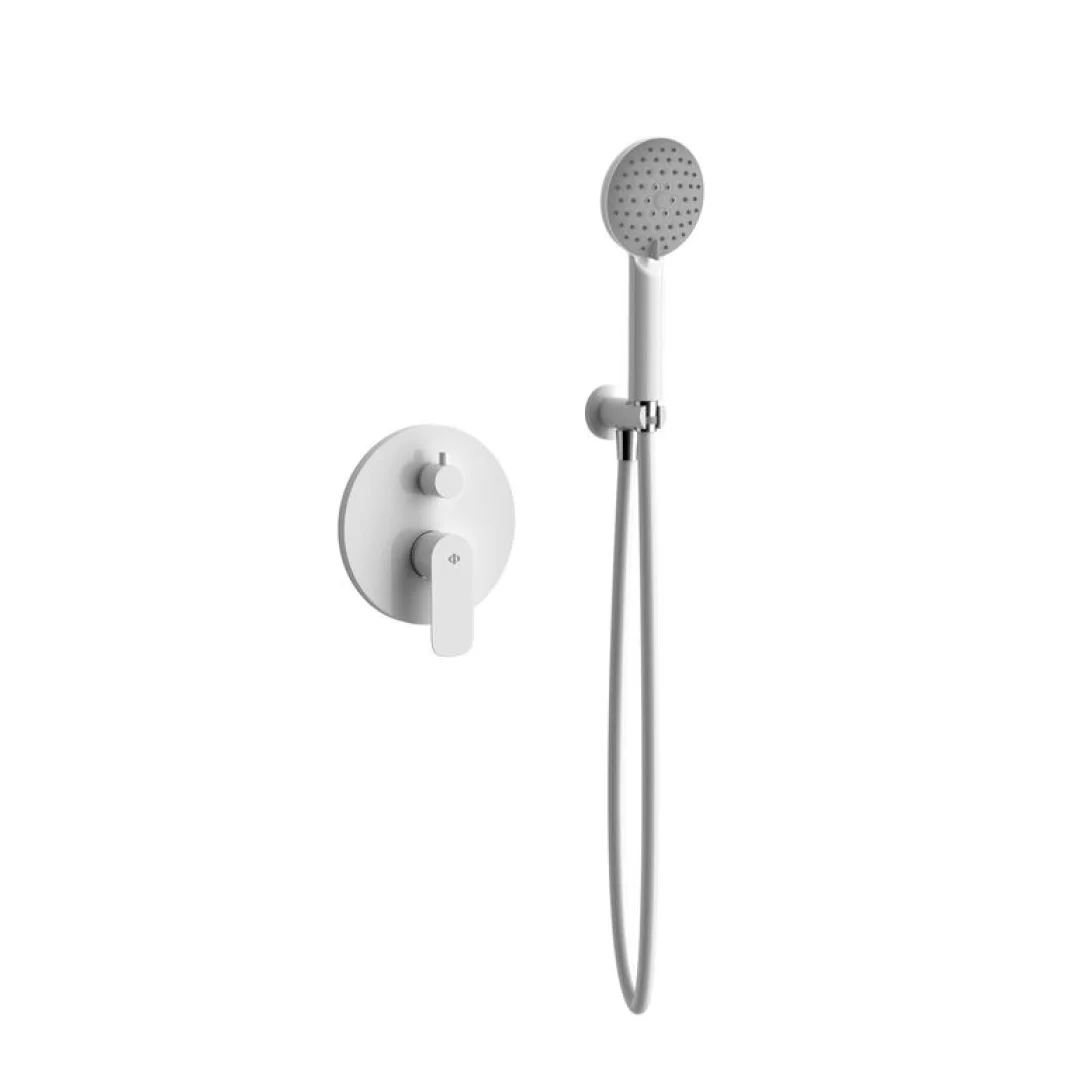Miscelatore doccia da incasso termostatico Round Bianco