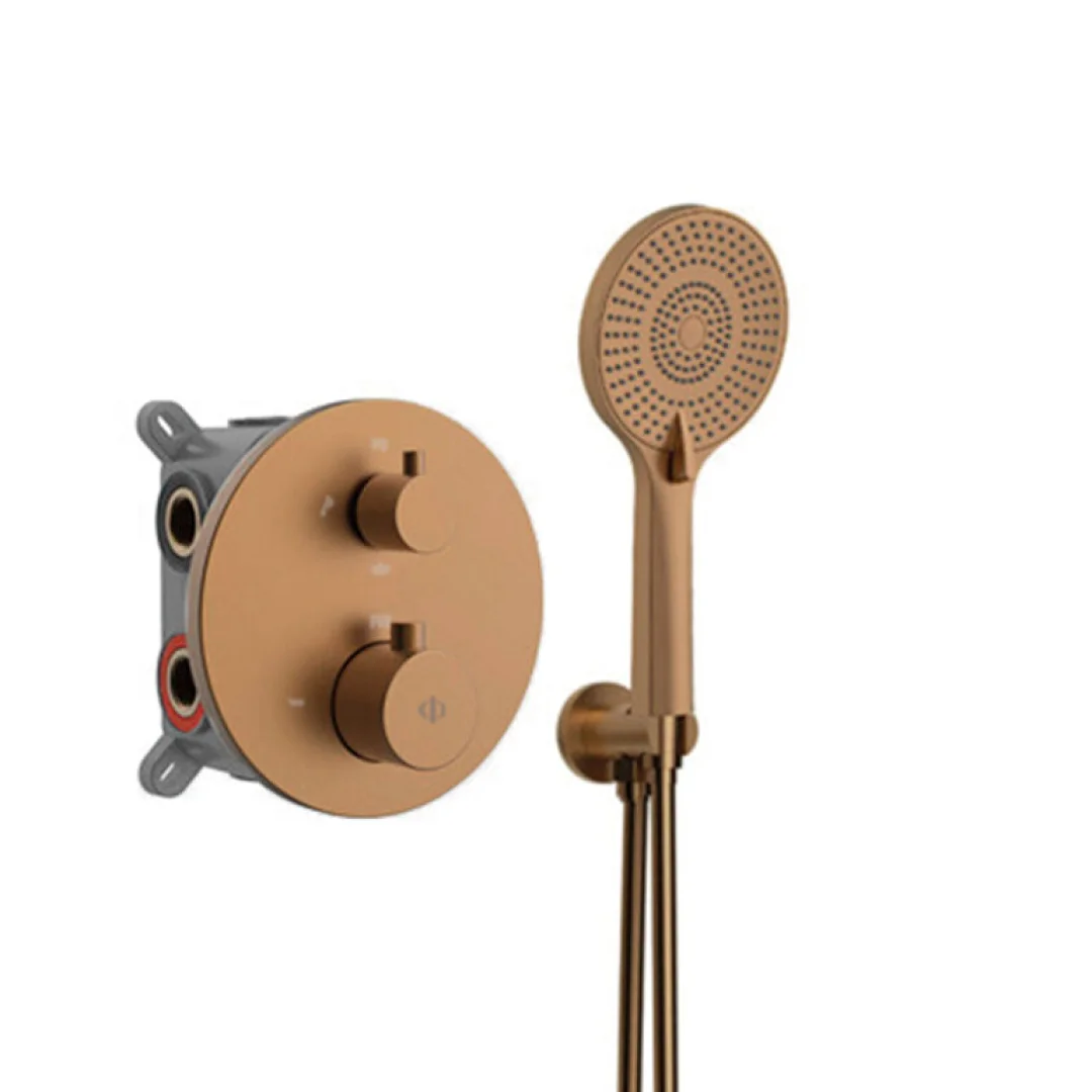 Miscelatore doccia da incasso termostatico Round Rame