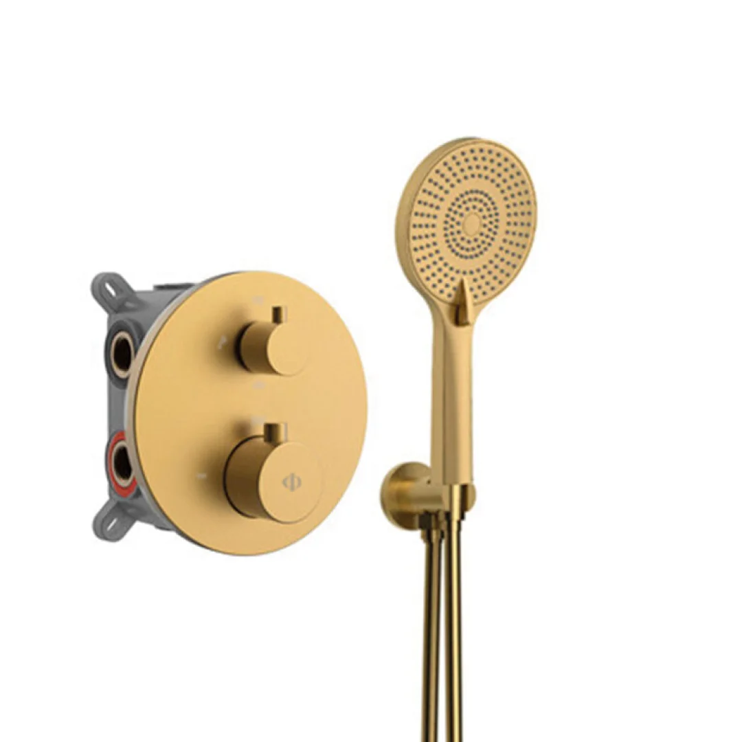 Miscelatore doccia da incasso termostatico Round Oro