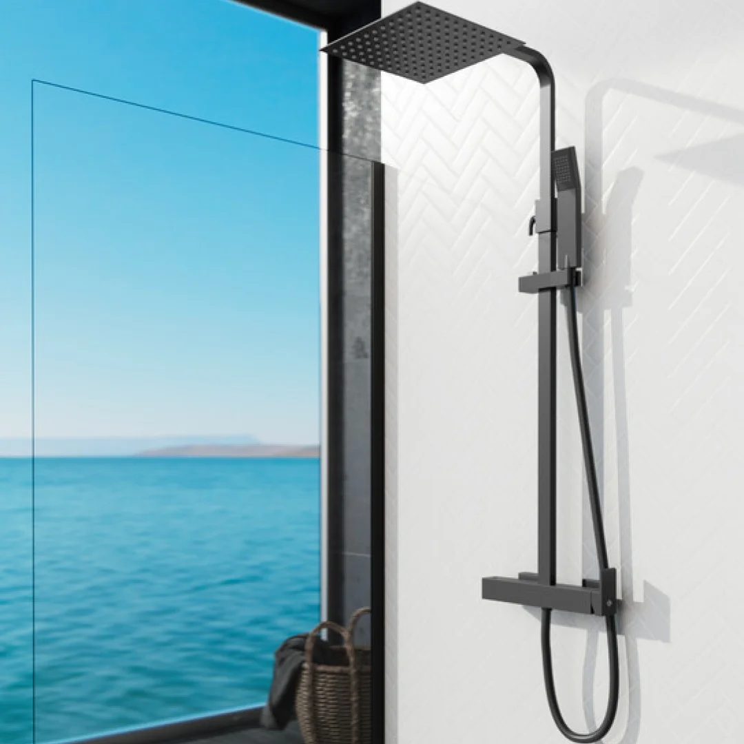 GME Colonna Doccia Inverter C Nero con soffione e doccetta