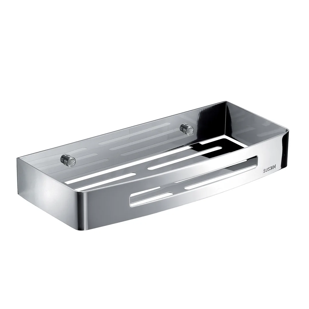 GEDY Portaoggetti Doccia Angolare Nerva Lucido H 4,5 x L 30 x P 12,8 cm