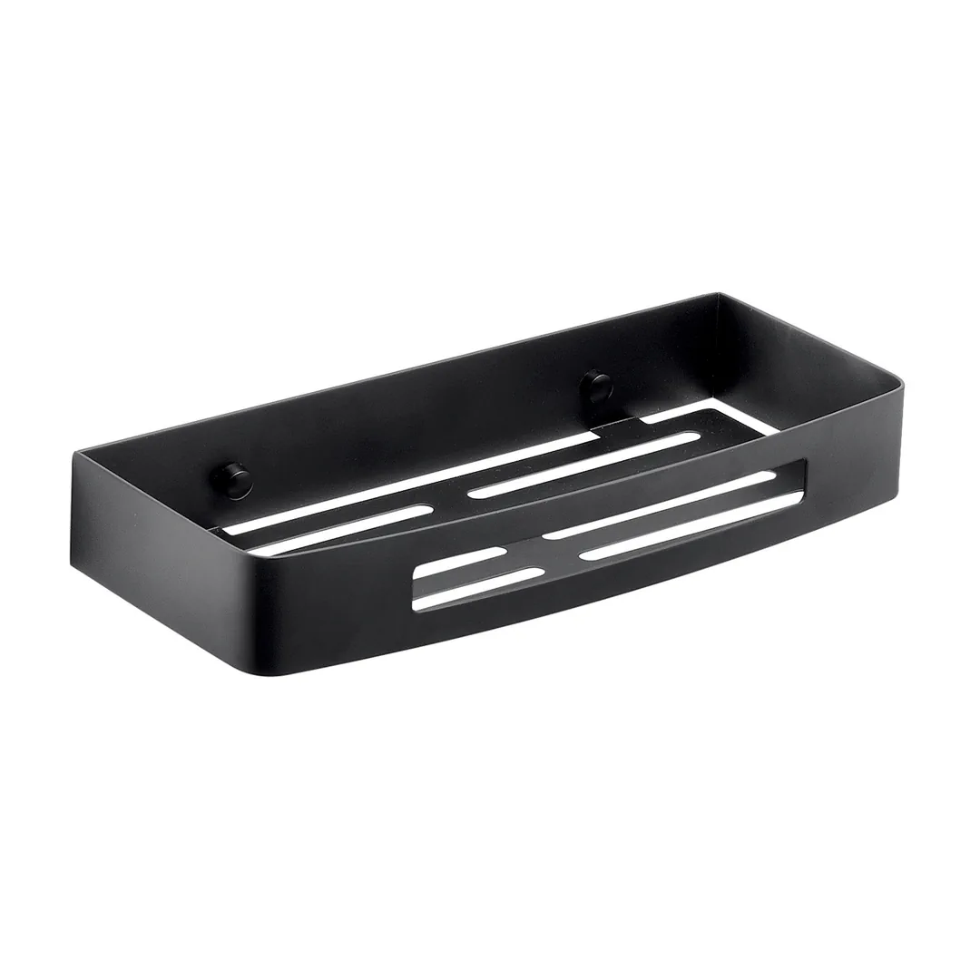 GEDY Portaoggetti Doccia Angolare Nerva Nero Matt H 4,5 x L 30 x P 12,8 cm