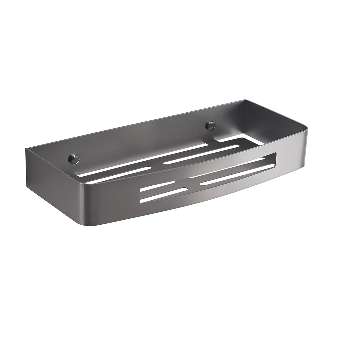 GEDY Portaoggetti Doccia Angolare Nerva Gun Metal H 4,5 x L 30 x P 12,8 cm