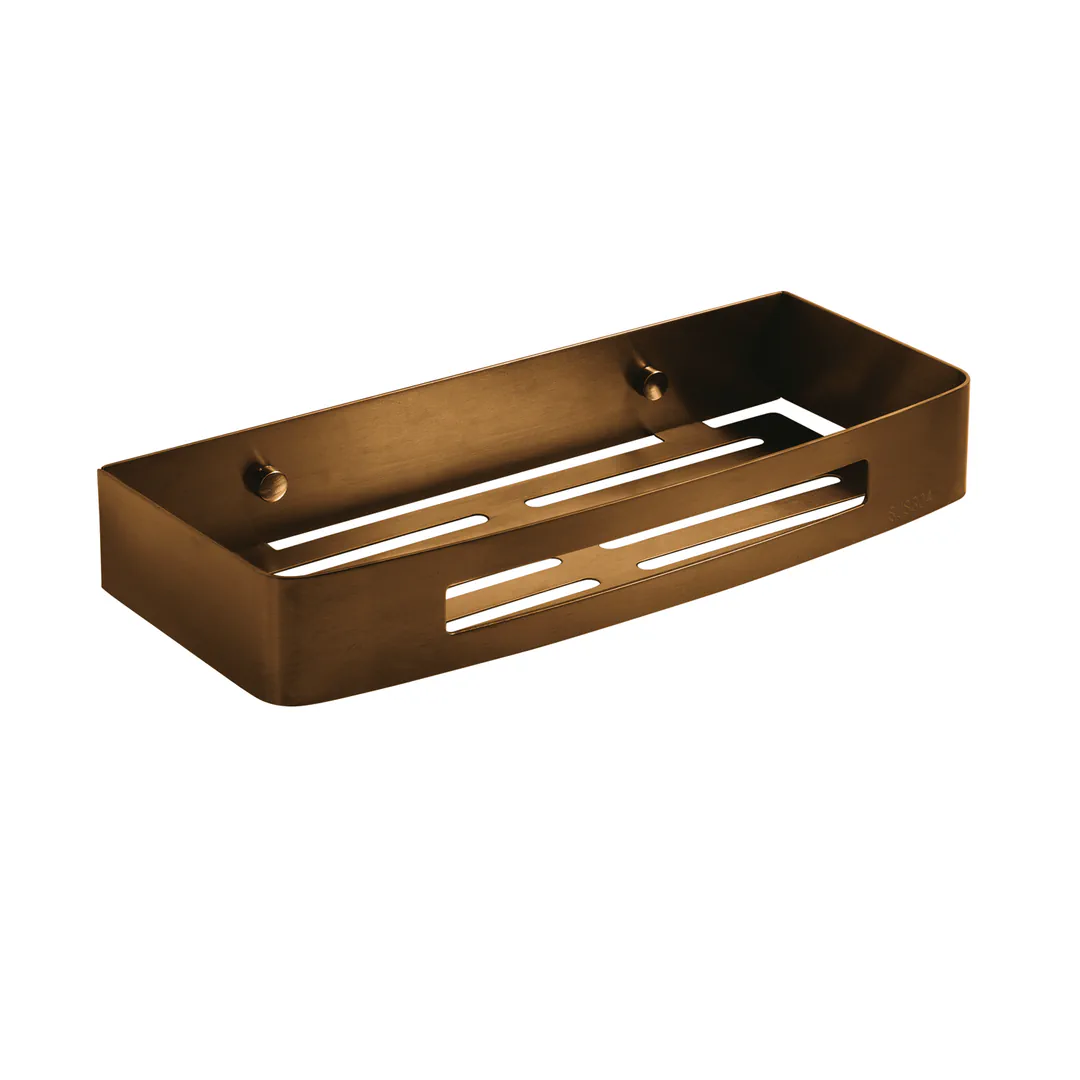 GEDY Portaoggetti Doccia Angolare Nerva Oro Rosa H 4,5 x L 30 x P 12,8 cm