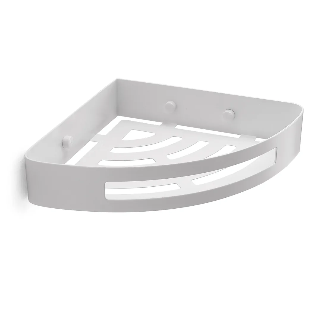 GEDY Portaoggetti Doccia Angolare Nerva Bianco Matt H 4,5 x L 21 x P 21 cm