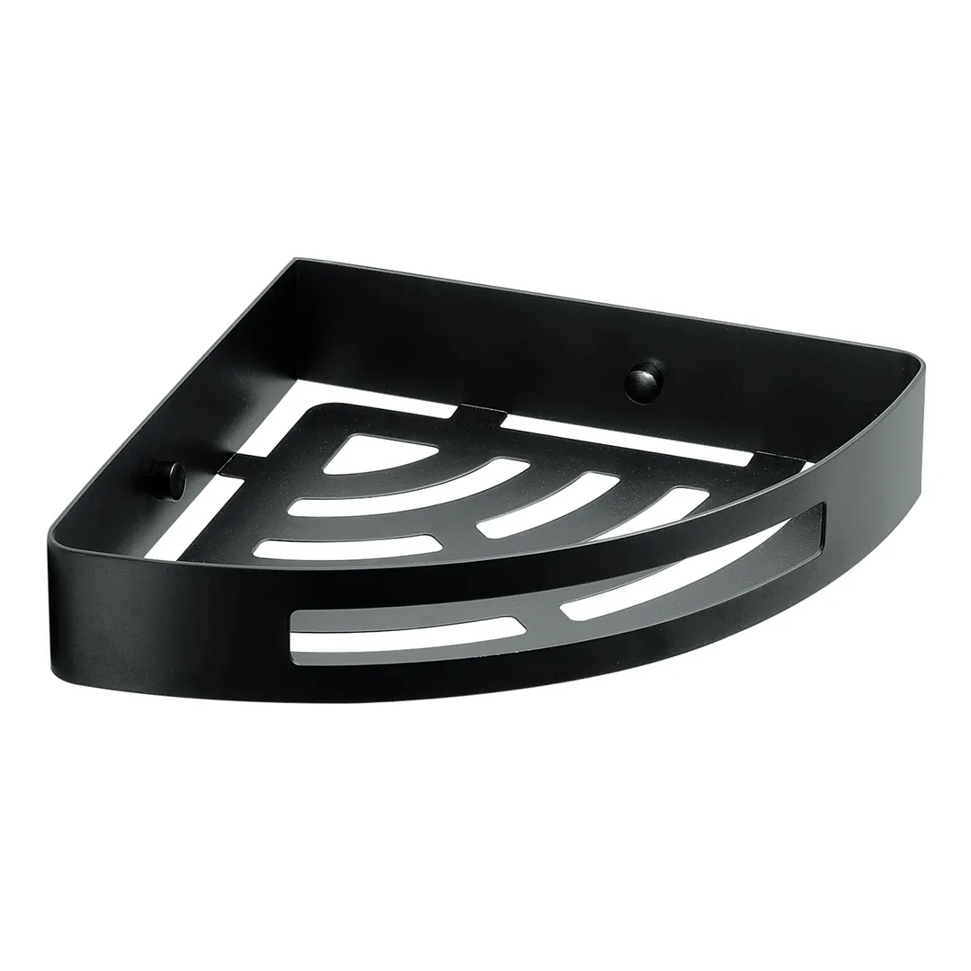 GEDY Portaoggetti Doccia Angolare Nerva Nero Matt H 4,5 x L 21 x P 21 cm