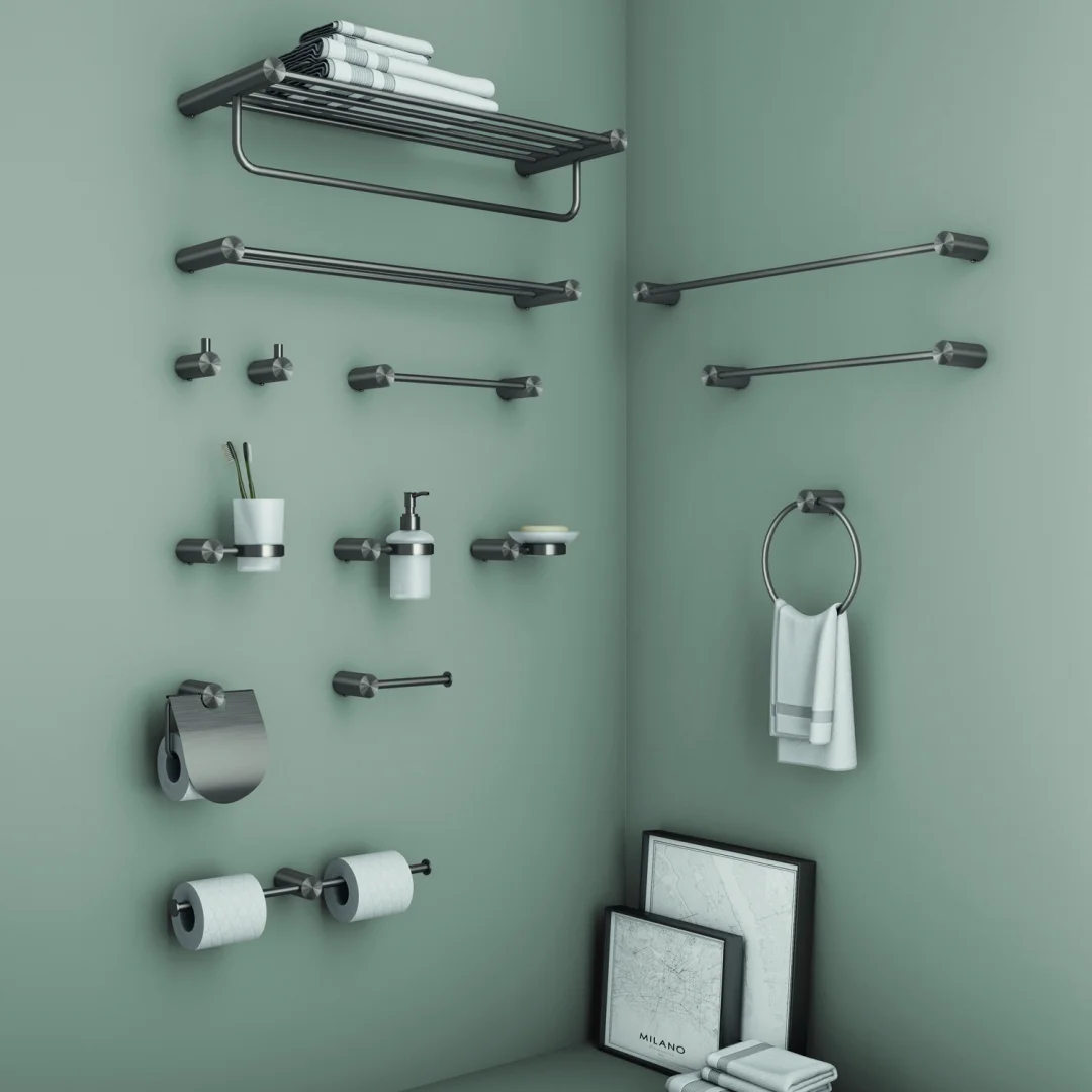 GEDY Portaspazzolini Ande Gun Metal