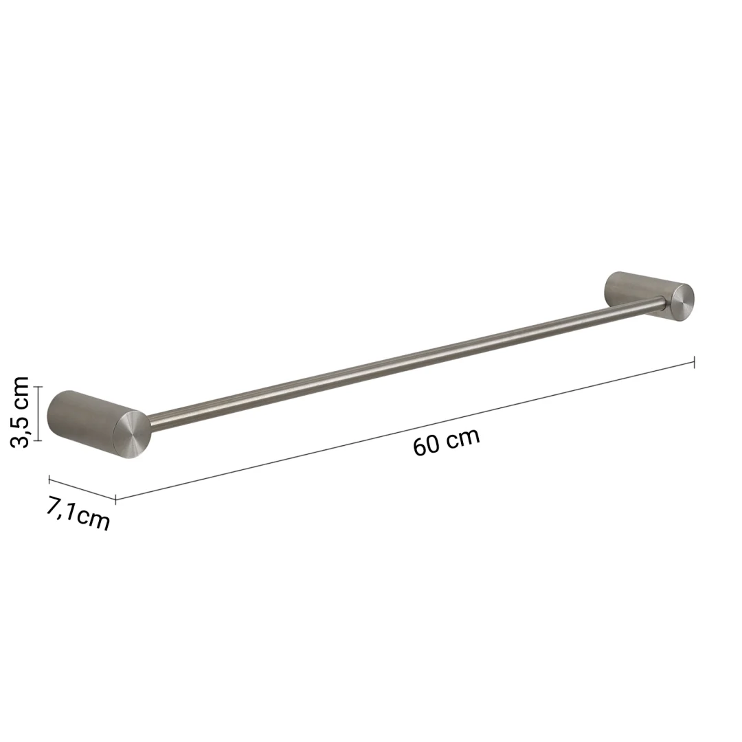 GEDY Portasalviette / Portasciugamani Ande Spazzolato 60 cm H 3,5 x L 60 x P 7,1 cm