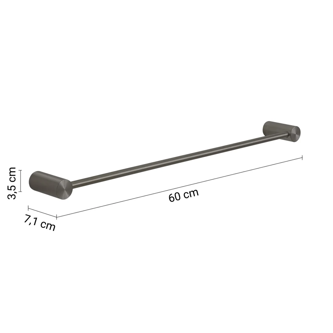 GEDY Portasalviette / Portasciugamani Ande Gun Metal 60 cm H 3,5 x L 60 x P 7,1 cm