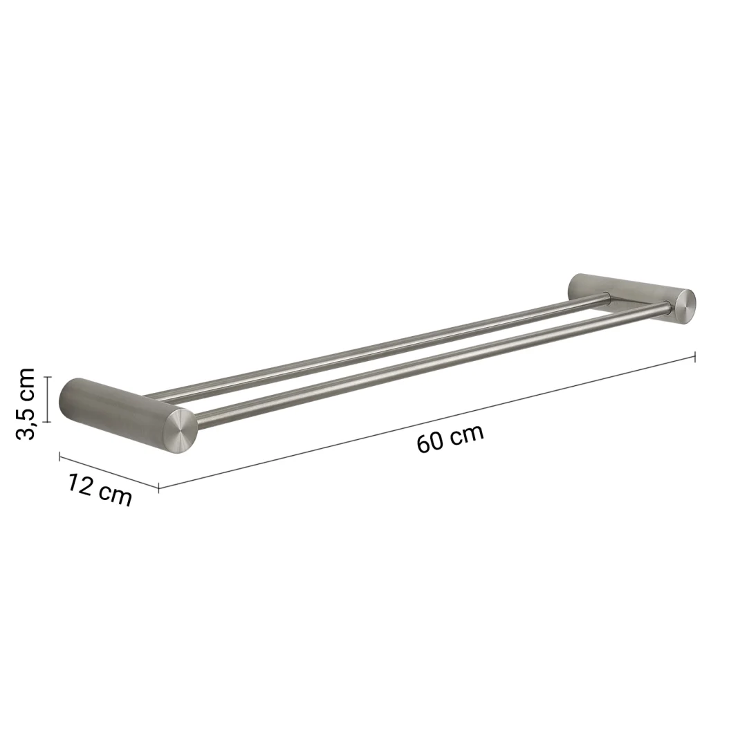 GEDY Portasalviette / Portasciugamani Ande Spazzolato 60 cm H 3,5 x L 60 x P 12 cm
