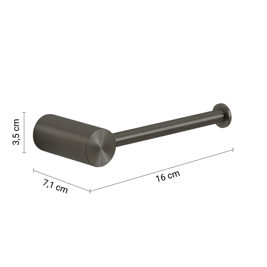 GEDY Portarotolo Ande Gun Metal H 3,5 x L 16 x P 7,1 cm