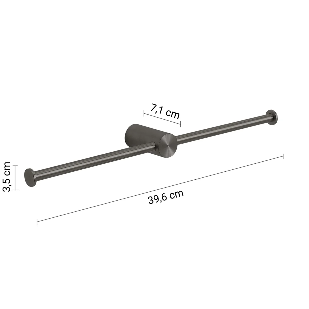 GEDY Portarotolo Ande Gun Metal H 3,5 x L 39,6 x P 6,6 cm