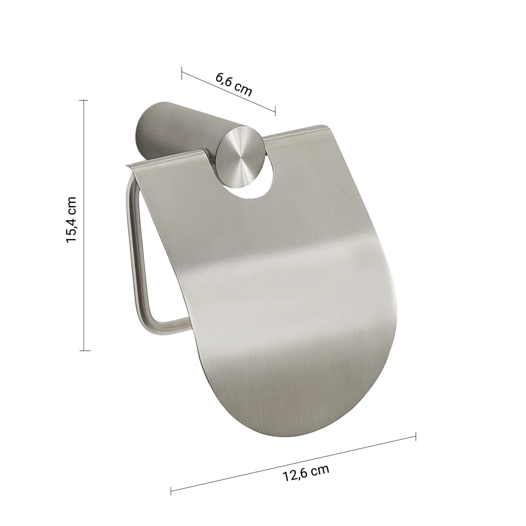 GEDY Portarotolo Ande Spazzolato H 15,4 x L 12,6 x P 6,6 cm