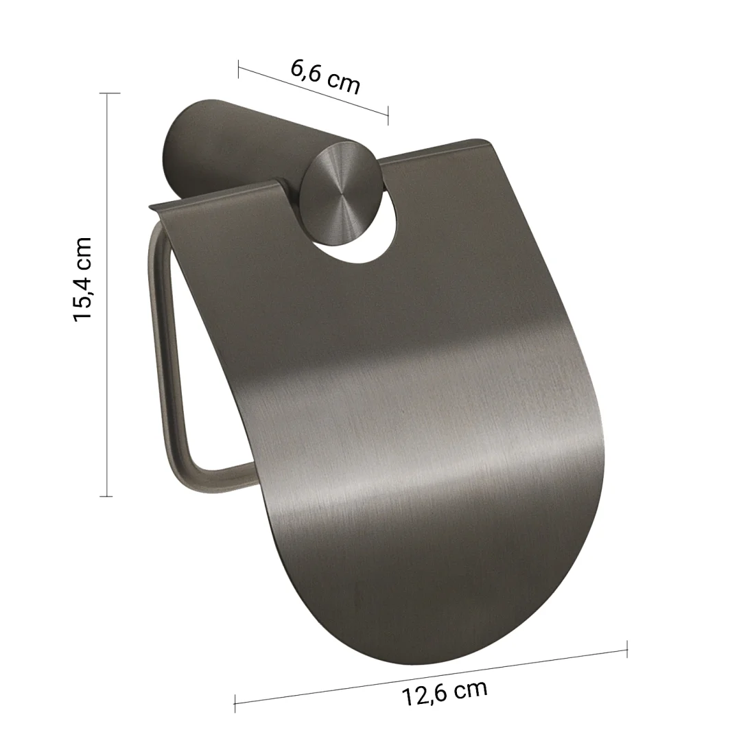 GEDY Portarotolo Ande Gun Metal H 15,4 x L 12,6 x P 6,6 cm