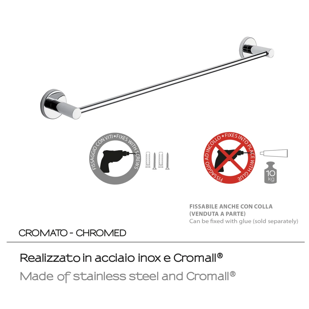 GEDY Portasalviette / Portasciugamani Felce Plus Cromo 65 cm