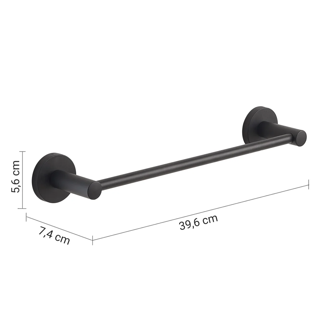 GEDY Portasalviette / Portasciugamani Felce Plus Nero Matt 40 cm