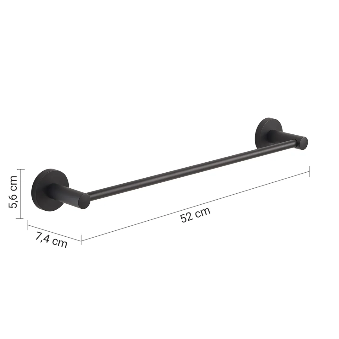 GEDY Portasalviette / Portasciugamani Felce Plus Nero Matt 52 cm