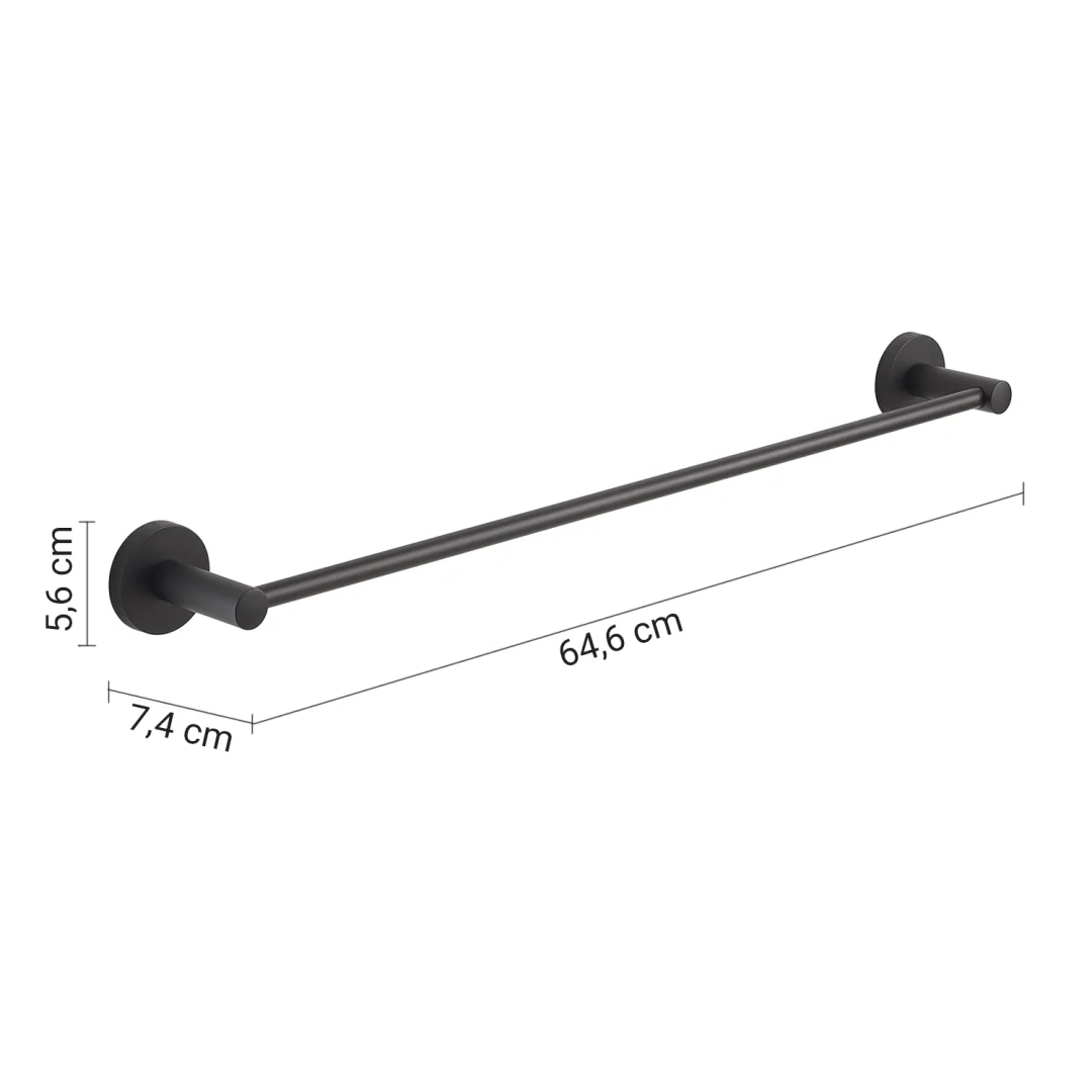 GEDY Portasalviette / Portasciugamani Felce Plus Nero Matt 65 cm