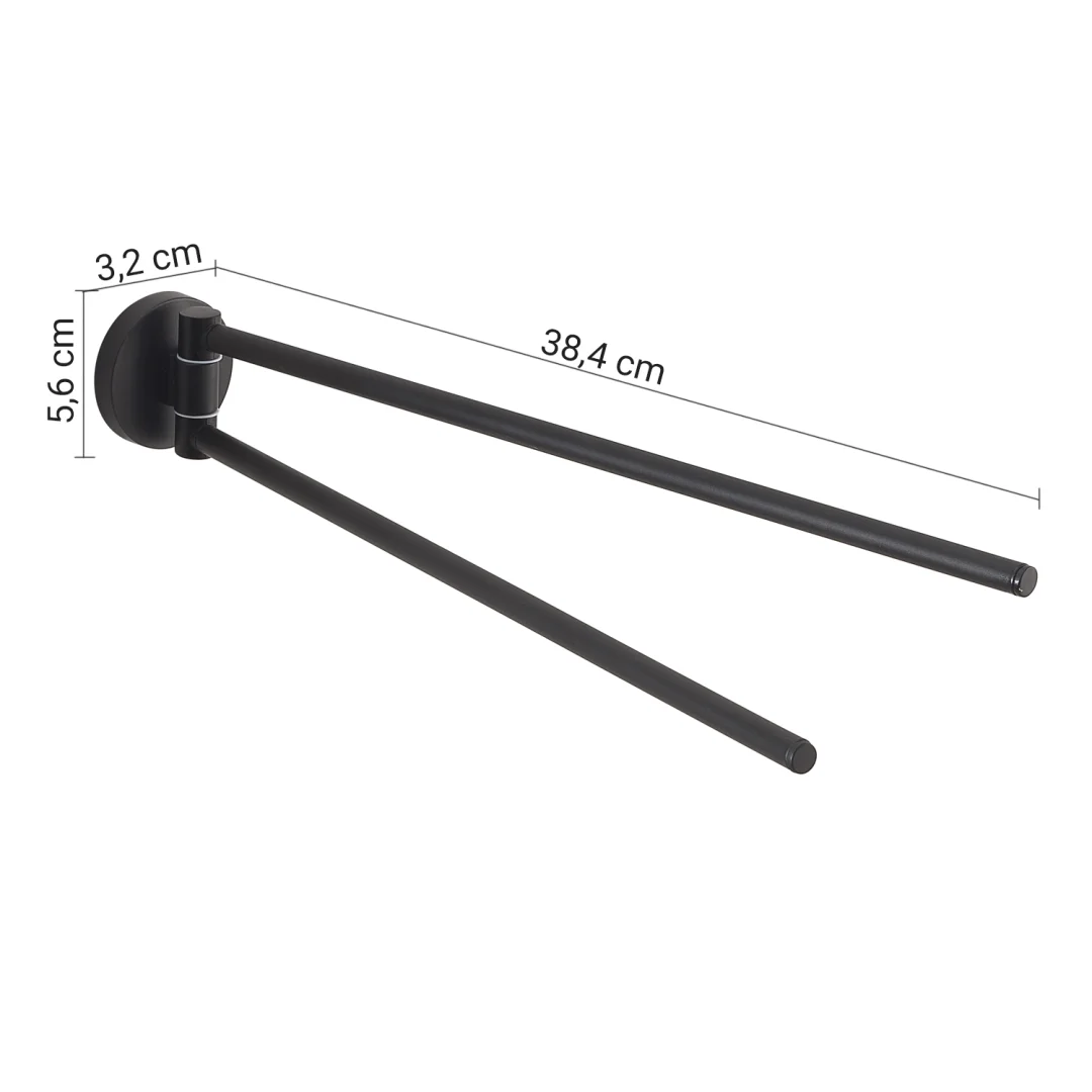 GEDY Portasalviette / Portasciugamani Felce Plus Nero Matt 38 cm