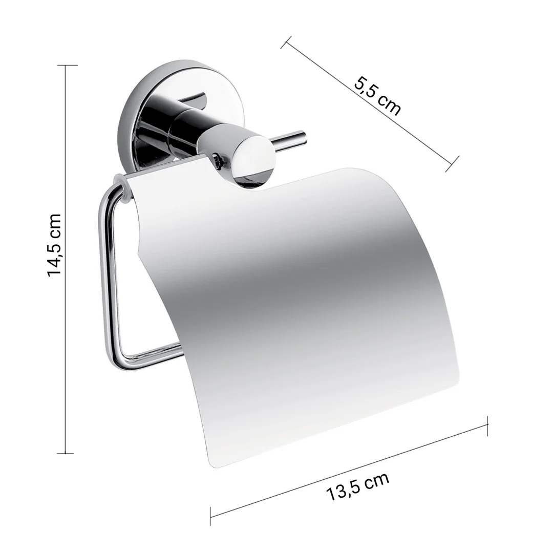 GEDY Portarotolo Felce Plus Cromo H 14,5 x L 13,5 x P 5,5 cm