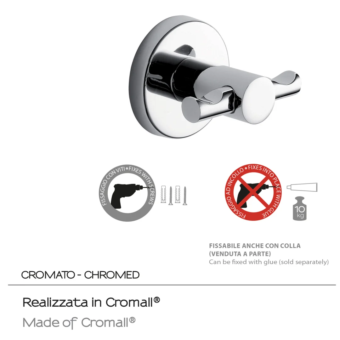 GEDY Appendiabiti Felce Plus Cromo H 5,6 x L 6,5 x P 5,5 cm