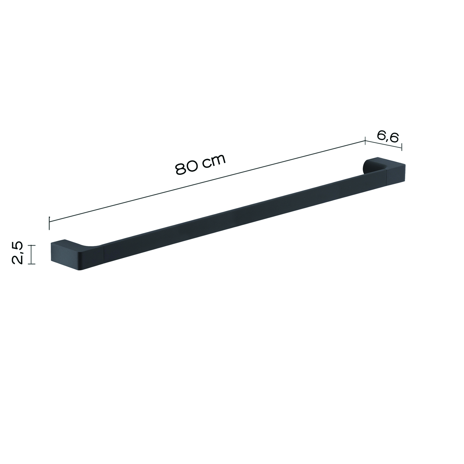 GEDY Portasalviette / Portasciugamani Pirenei Nero Matt 80 cm