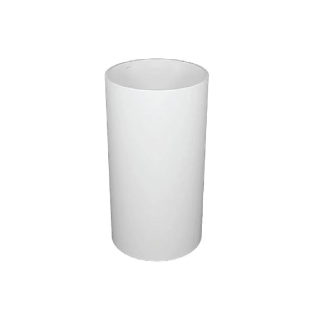 Karag Lavabo freestanding rotondo Milos solid surface Ø45x90 cm bianco opaco
