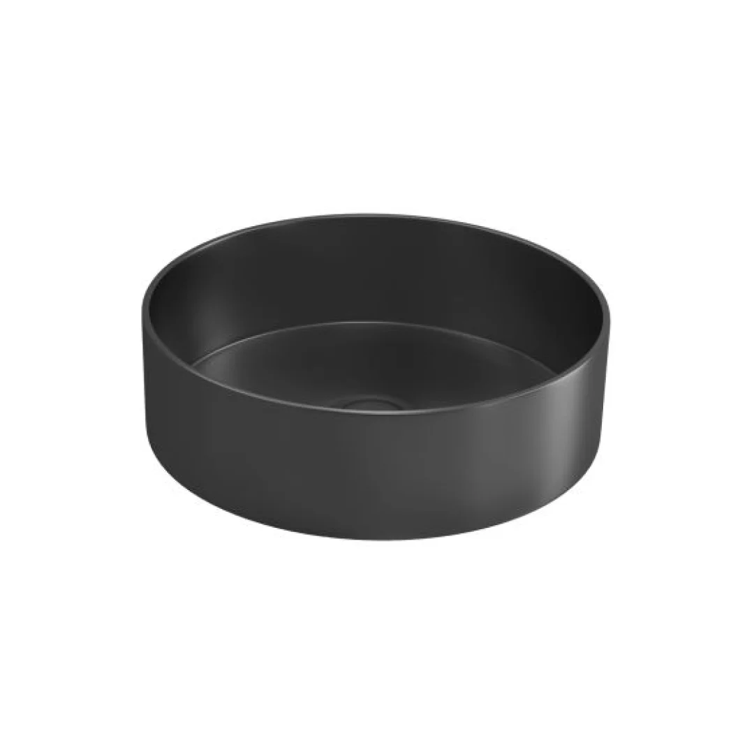 Karag Lavabo da appoggio rotondo Venus acciaio inox 38x38 cm gun metal con valvola inclusa