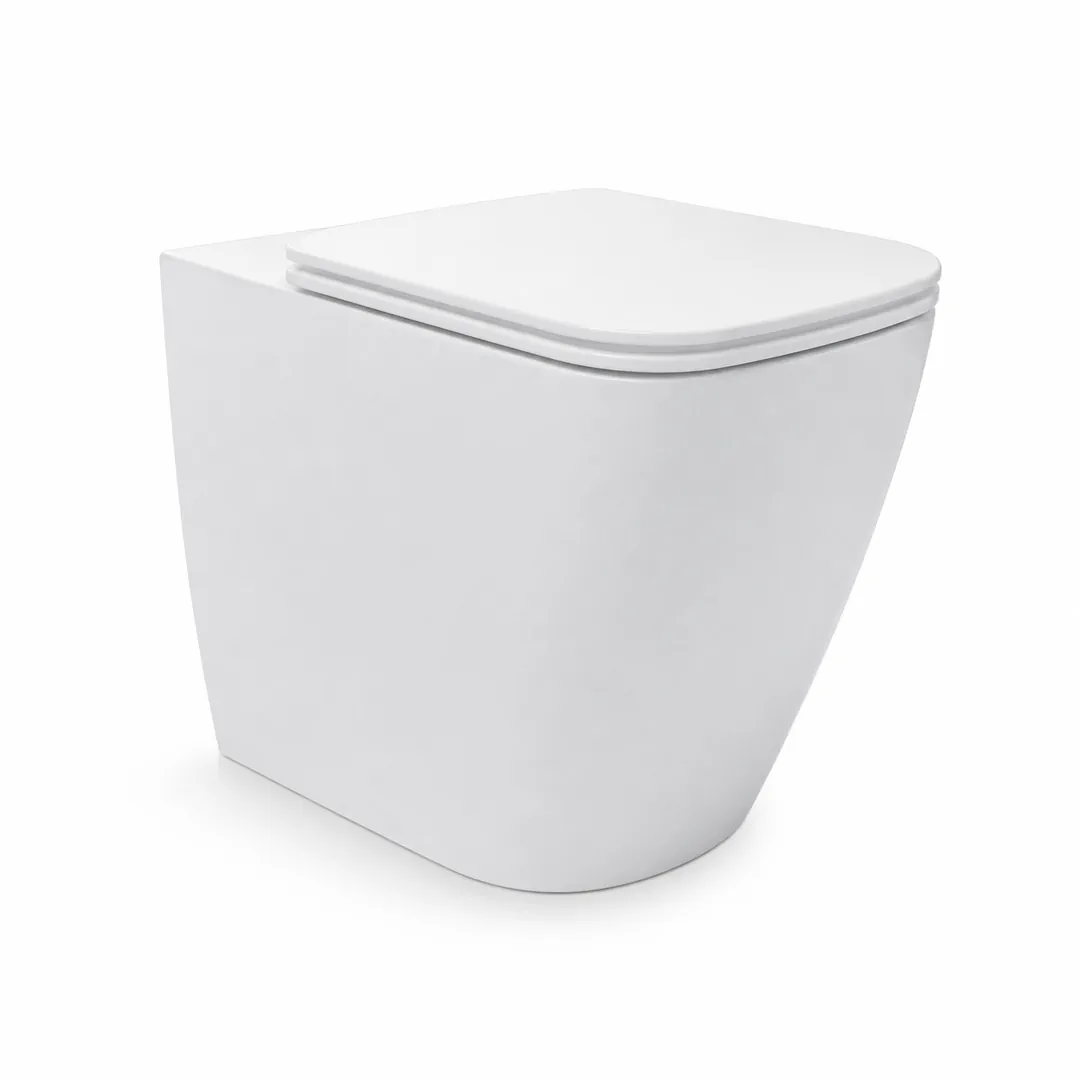 Karag Vaso WC filo muro New Legend bianco lucido Rimless con coprivaso