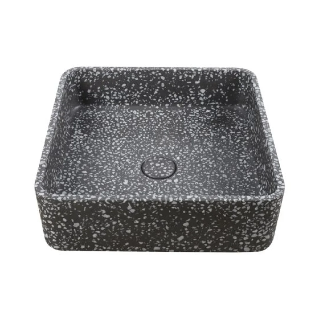 Karag Lavabo da appoggio quadrato Ira terrazzo 39x39 cm volcano con valvola inclusa